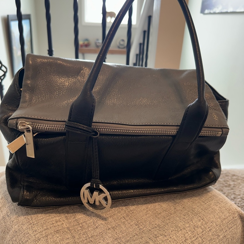 Michael Kors Black Leather Tippi Handbag